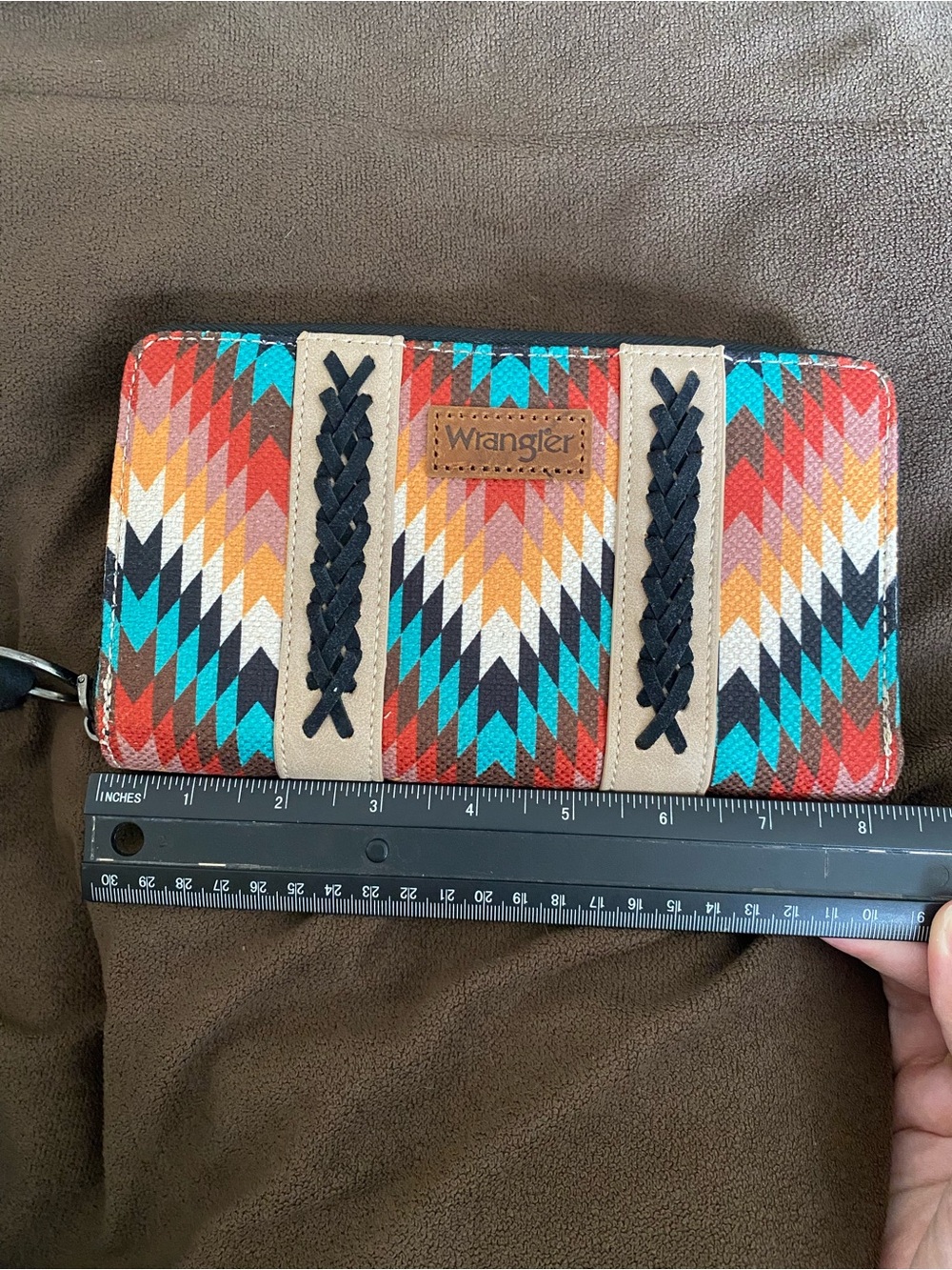 Wrangler Southwestern Aztec Zip Around Wristlet Wallet Western - Picture 8 of 9